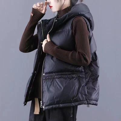 Herbst Winter Lose Plaid Weiße Ente Unten Weste Oberbekleidung Mäntel Patchwork Streetwear Kleidung