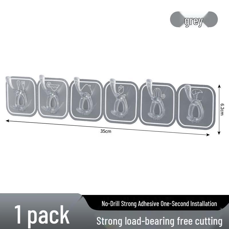 LIEI 6-Hook Punch-Free Wall Hanger