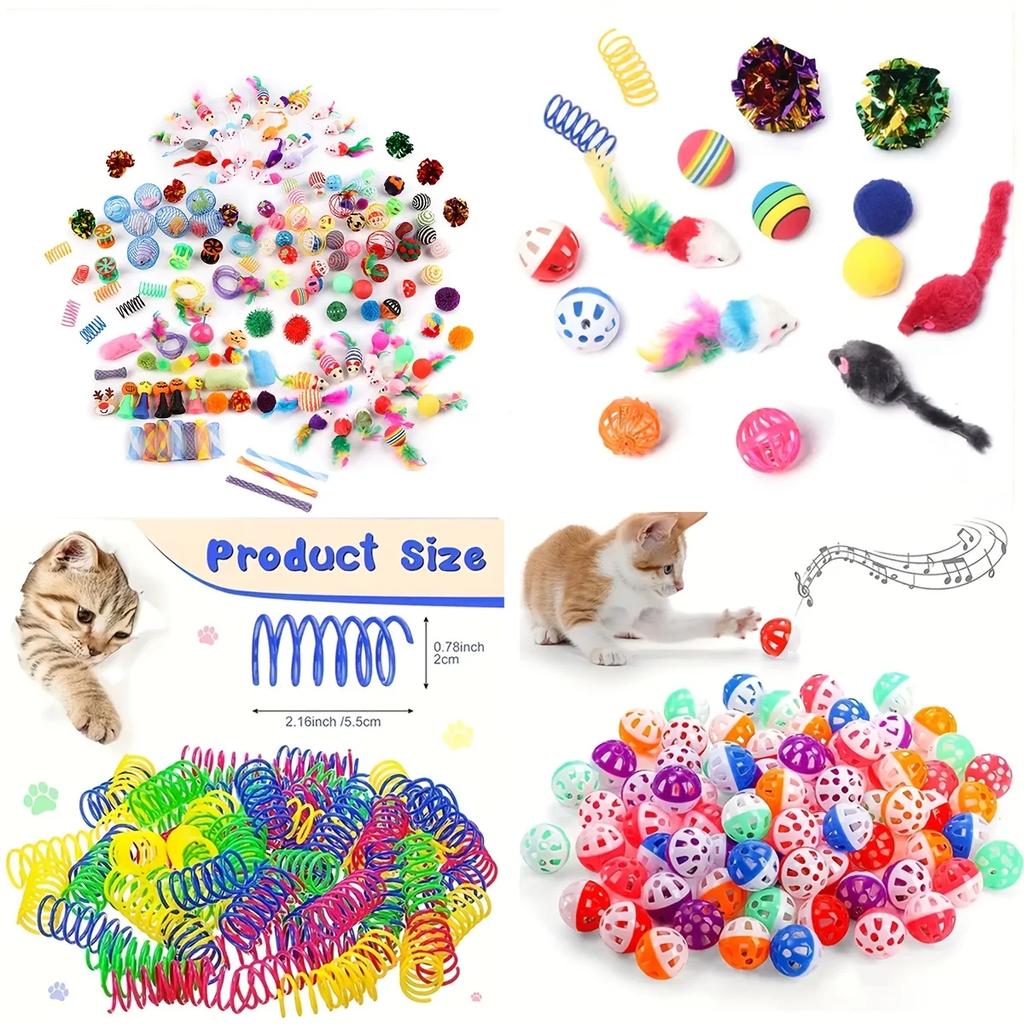 21/14pcs Kitten Toys Variety Pack-Pet Cat Toys Combination Set Cat Toy Funny Cat Stick Sisal Mouse Bell Ball Cat Supplies