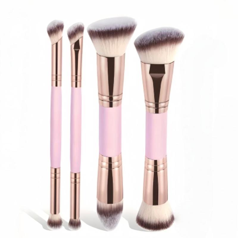 4Pcs Dual Ended Foundation Blush Brush Soft Bristles Professional Cosmetic Loose Powder Concealer Brush Makeup Tools
