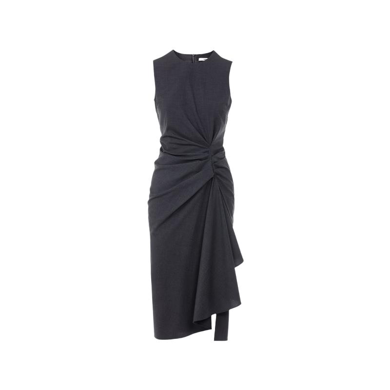 

Langzi Women s Elegant Pleated Sleeveless Dress S