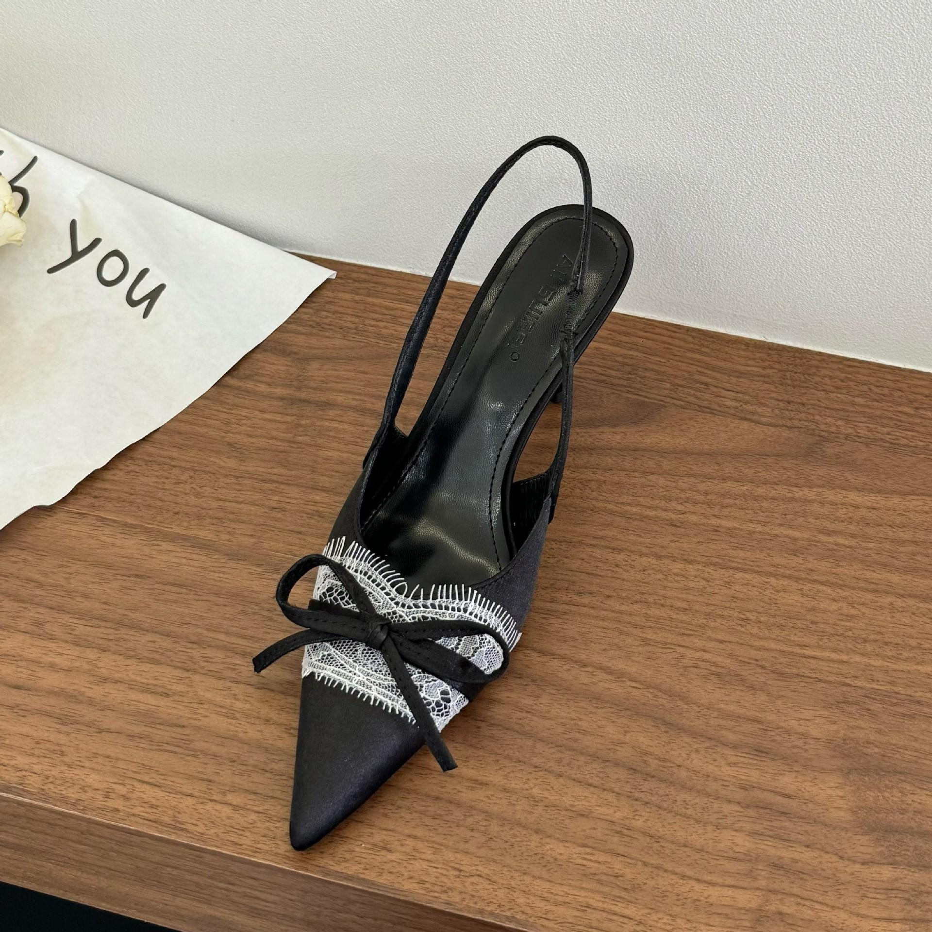 

Fashion Temperament Pointed Head Bag Head Empty Sandals Women S Spring Thin Heel Single Shoe Style 35