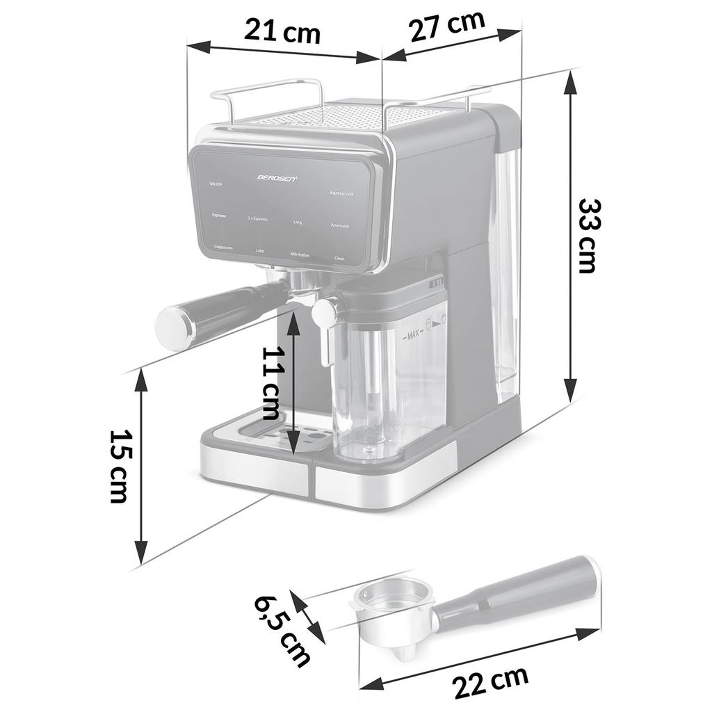 Berdsen Bd-773 Black 20 Bar Milk Frother Coffee Machine