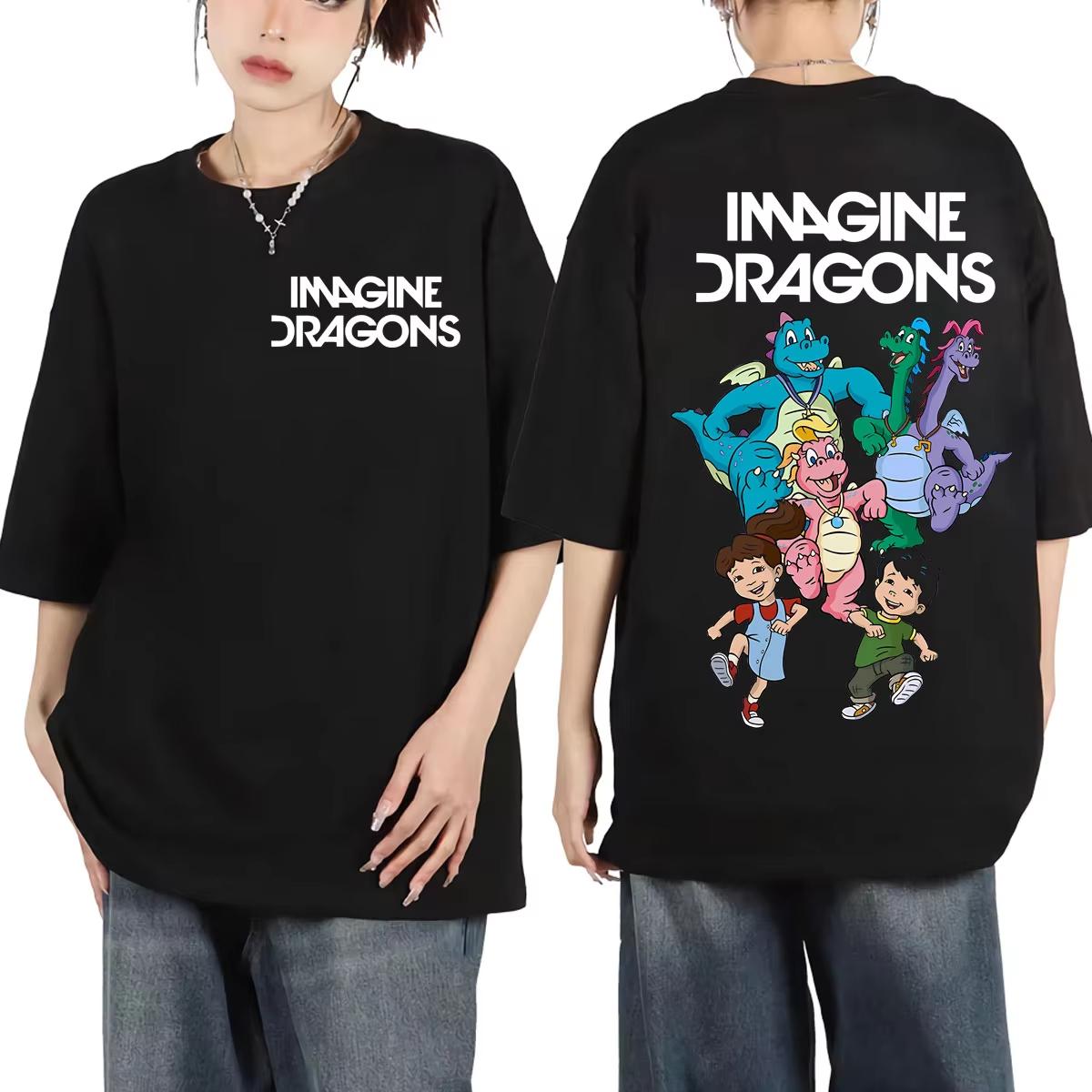 

Unisexs Tshirt Fashion Limited Imagine Dragons Rock Band Cartoon Tshirt Loom World Tour 2026 Merch Tees Unisex Women High Quality M