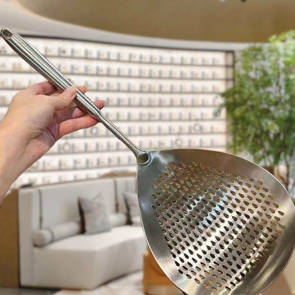 

Stainless steel colander, household food grade large colander, noodles, dumplings, colander 13*40cm серебряный
