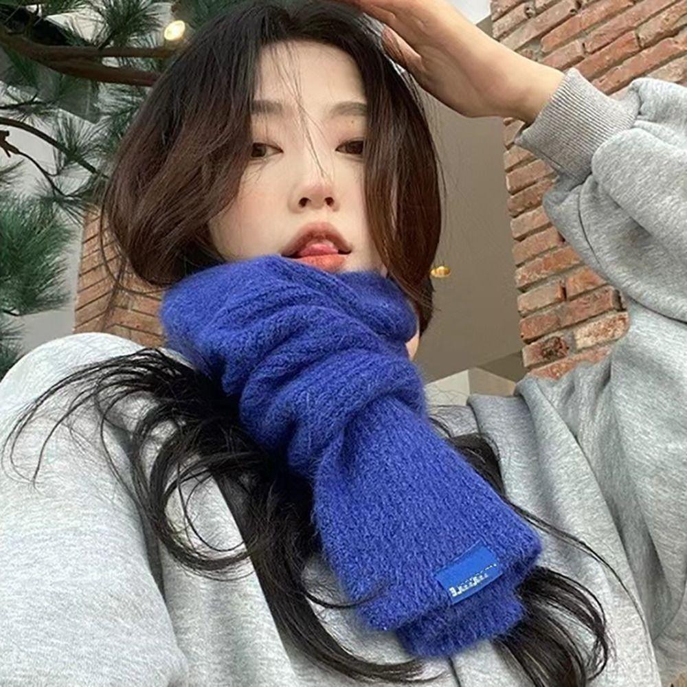 Woolen Cross Scarf Thicken Neck Scarf Neck Guard Shawl Short Neckerchief Women