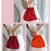 Kawaii Drawstring Storage Bag Solid Color Portable Toiletry Bags Sweet Cartoon Cosmetic Bag  Girls