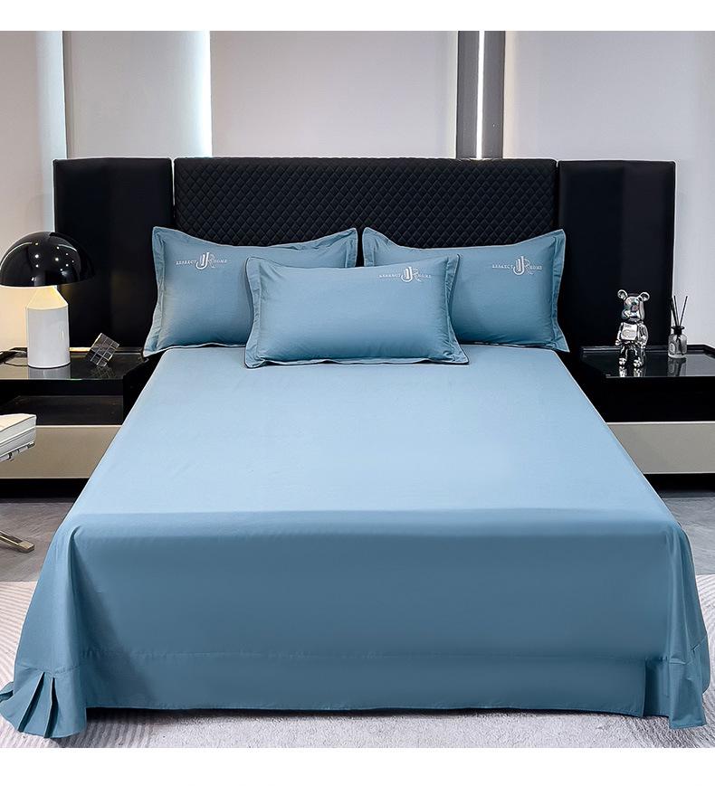 Elegant All-Season High-Thread Count Cotton Satin Twill Embroidery 4-Piece Set