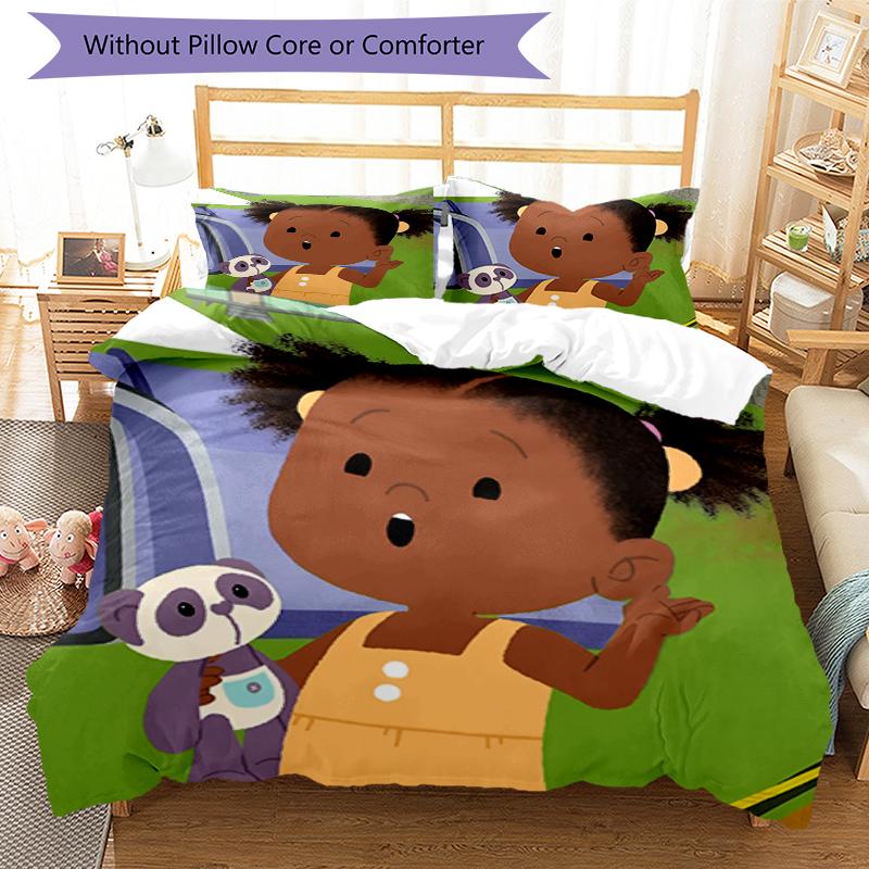 3pcs Jojo And Gran Gran Bedding Set Duvet Cover Closure Includes 1 Duvet Cover & 2 Pillowcases, Soft and Comfortable for All Seasons.