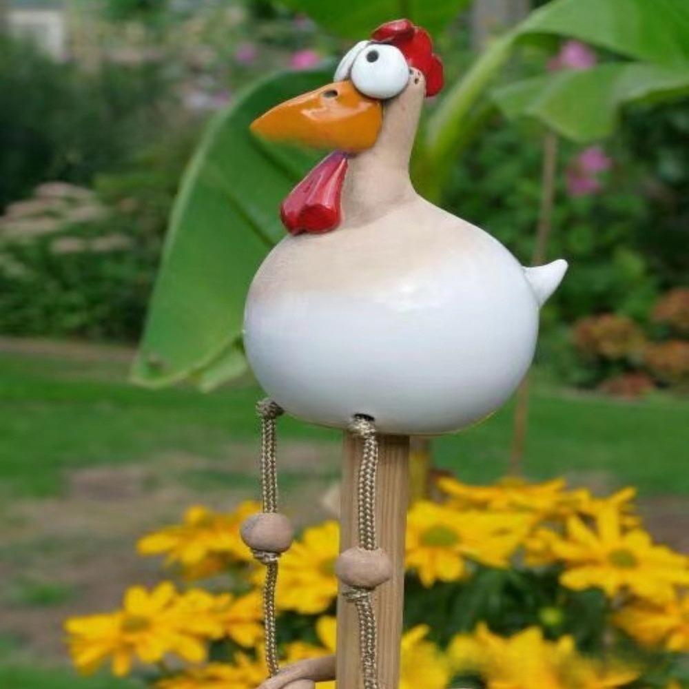 

Garden Backyard DecorationsFairy StatueResin Craft Big Eyed Chicken Hanging Leg Chicken Long Leg Ornament Garden Decoration
