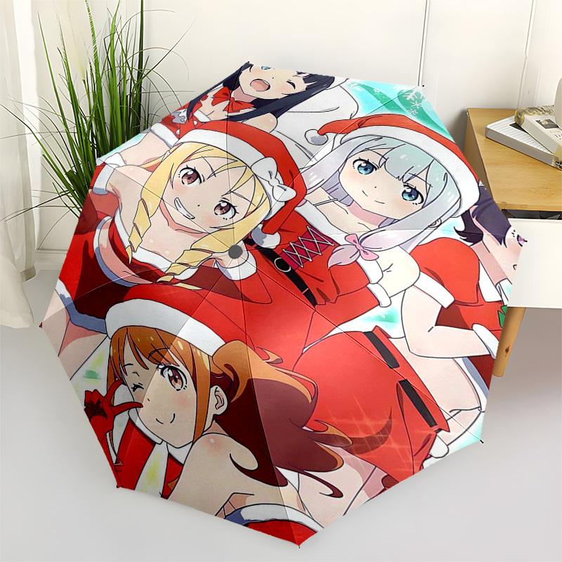 

1pc Christmas Anime Characters Automatic Opening Umbrella with 8 Bone Iron Frame, Portable Three-Fold Design - Perfect for Fans, Travelers, Daily Use,