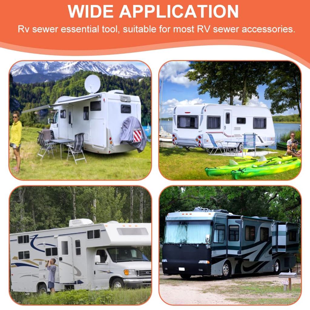 Universal Sewer Wrench Easy & Comfortable Grip Manual Tool Portable Hose Wrench Set Universal RVs Sewer Hose Wrench