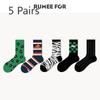 5 Pairs of Female Spring and Summer Trend Cartoon Tube Socks