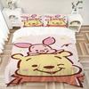 Piglet Pooh Bear Adventure Print 3Pcs Bedding Set,Duvet Cover with 2 Bedro,Pillowcase Home Birthday Gift