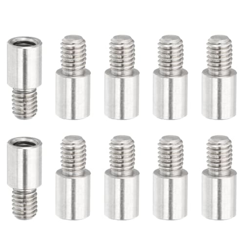 PATIKIL 10pcs M6x10+8mm Single Head Studs, Stainless Steel Round To Female Standoff Spacer Screw Bolts for Quadcopter Drone Computer & Circuit Board A