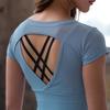 2022 Summer Sexy Cut-Out Short Sleeve Slimming Yoga T-Shirt for Women