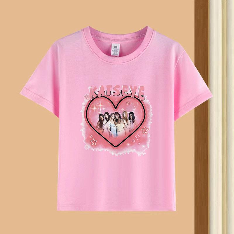 Bestselling Korean Girl Group Katseye Printed Tshirt Shortsleeved Fashionable Casual Adult and Childrens Top