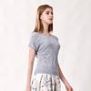 Anlom Women's Thin Round Neck Short Sleeve Knit Top