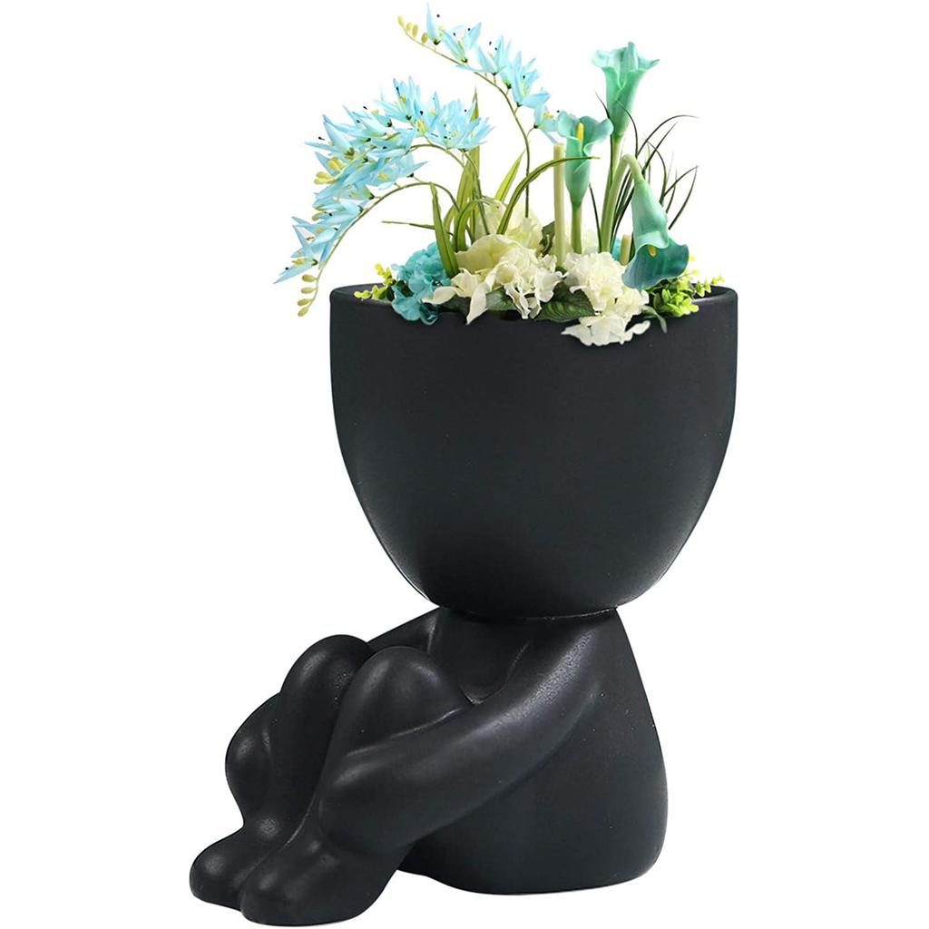 Creative Ceramic Humanoid Flowerpot Human Shaped Planter for Indoor and Outdoor Use