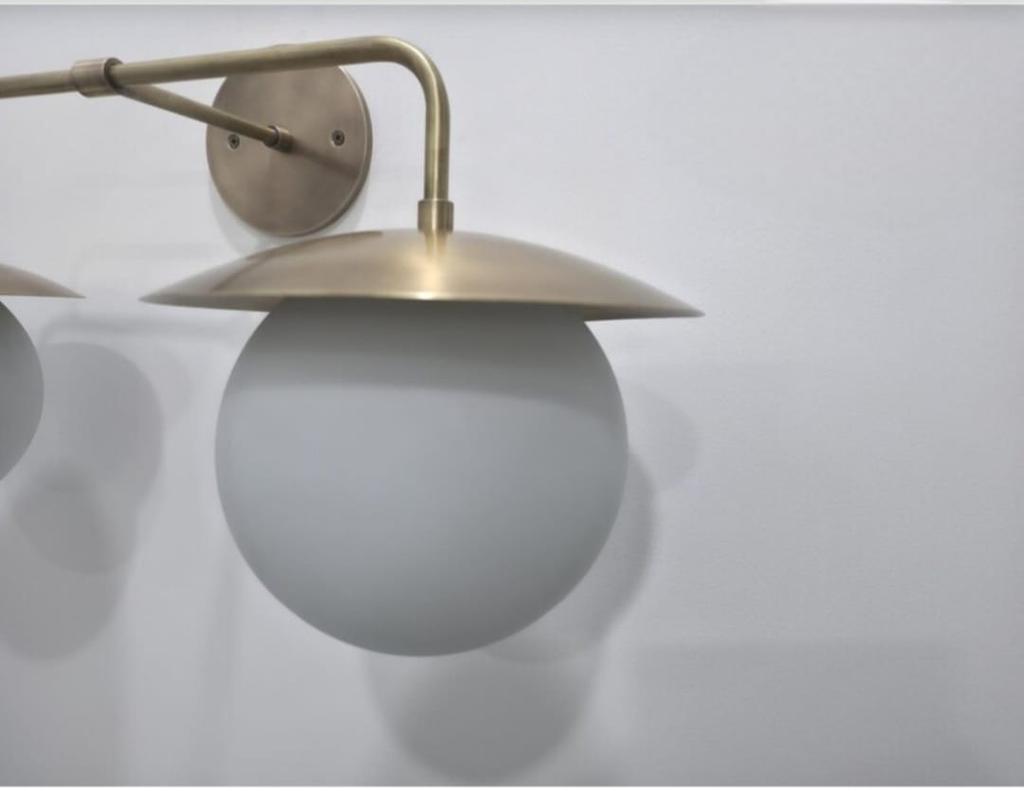 Mid Century Globe Wall Lamp Handmade Brass Sconce