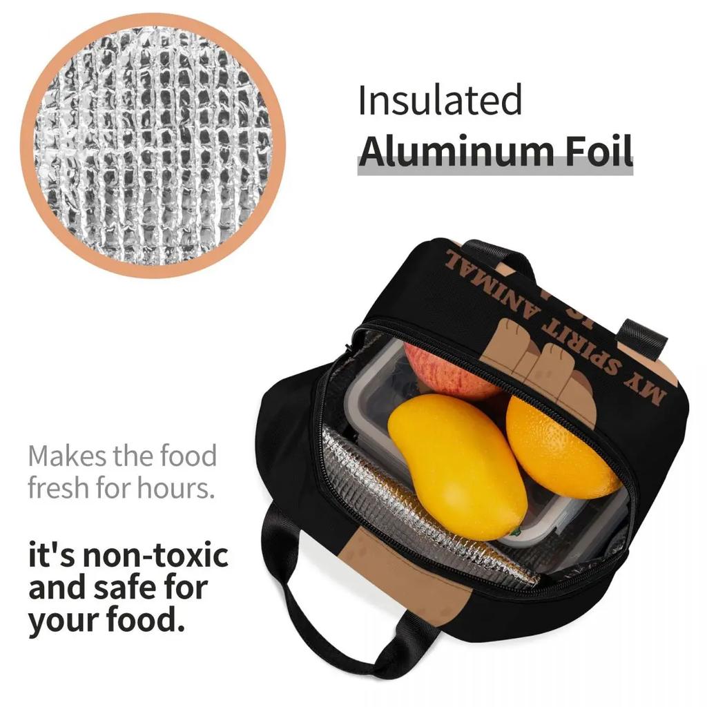 Mým duchovním zvířetem je kapybara Milovníci Izolovaná svačinová taška pro ženy Nepropustná Termo chladicí box Bento Box Děti Školní Děti