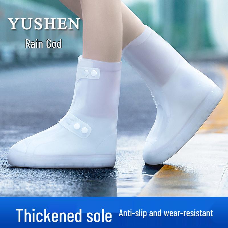 Wiederverwendbare Wasserdichte Silikon Anti-Rutsch Regenschuhüberzieher, Abriebfester High-Top Schutz für Damen und Kinder