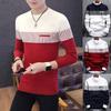Men's Casual Round Neck Striped Knitwear Jumper With Slim Fit Design