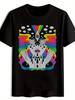 Vibrant Abstract Graphic T-shirt - Casual Crew Neck