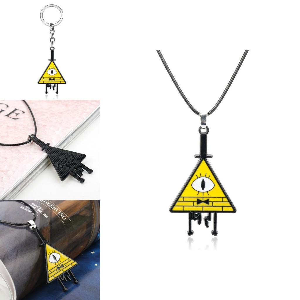Gravity Falls Bill Geometric Alloy Necklace With Snake Chain For Fans And Collectors