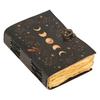 Moon Phase Leather Journal, Deckle-Edge Blank Notebook, Handmade Sketchbook & Gift for Writers