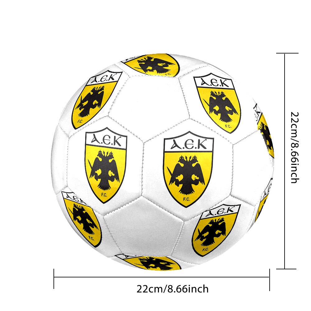 1pz Pallone da calcio AEK Atene taglia 5 Pallone da calcio indoor Praha Colorato Per tutte le età Cucito a macchina PVC Pronto per la competizione Durevole Alto rimbalzo