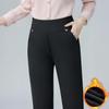 High-Waisted Winter Pants for Elderly Women - Loose, Thick, Velvet-Lined, Casual Long Style