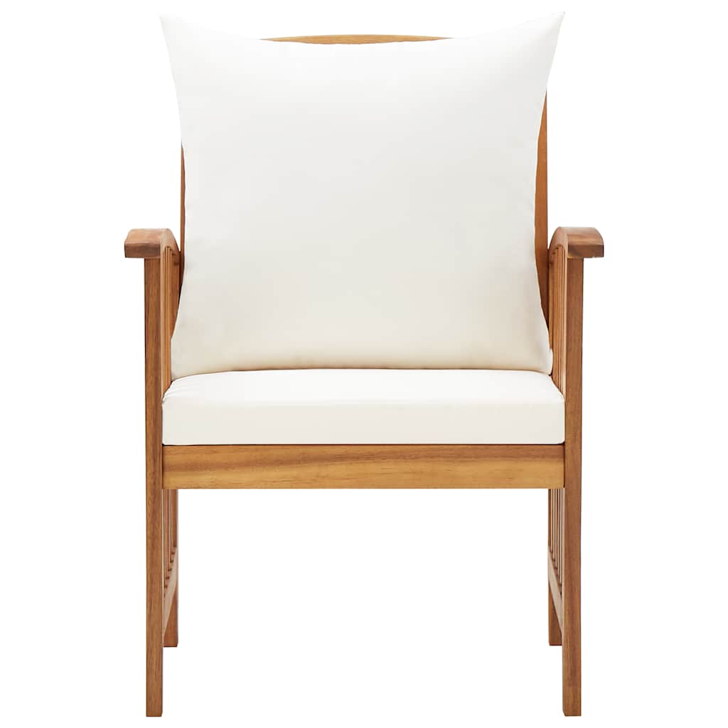 Garden Chairs with Cushions 2 Pcs Solid Acacia Wood