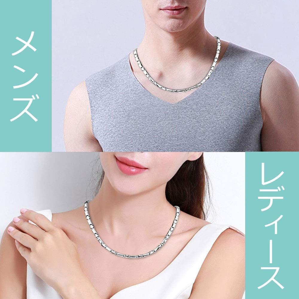 [Hachi] 99.99% Purity 21 Pieces Germanium Necklace Pure Titanium Men's Women's Necklace Static Elimination Silver Fashion Jewelry (47.0)