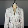 Women's Spring/summer 2025 New Fashion Printing Loose Suit Collar Lace-up Waist Suit Jacket