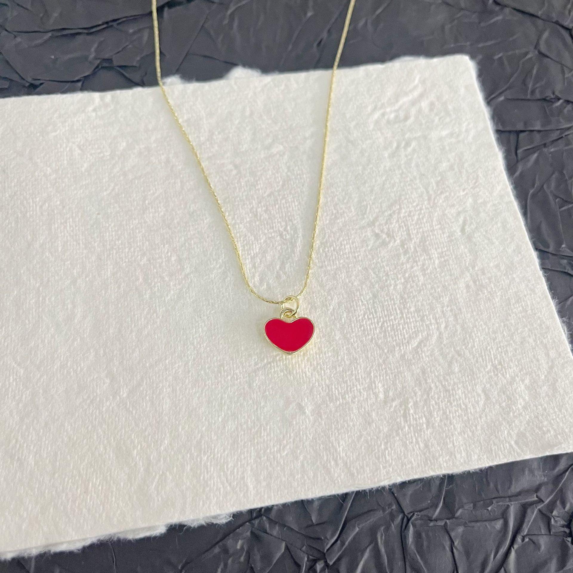 

Мини-ожерелье с сердечком, теплое красное сердце, чокеры, ювелирный подарок для девушки