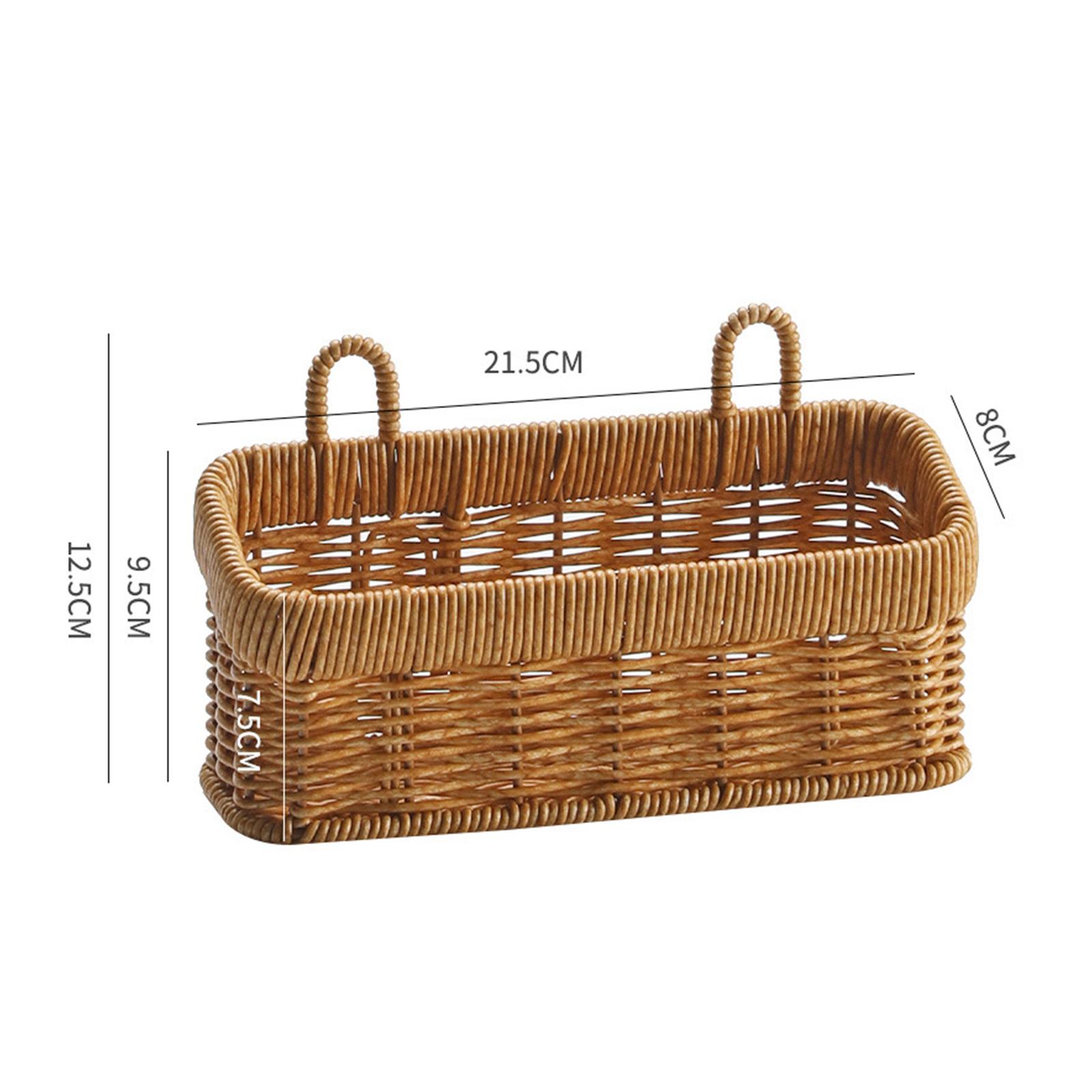 

Storage Basket Wall Hanging Woven Basket Kitchen Vegetables Organzier Sundries Organizer Flower Plant Pot Storage Home Decor