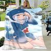 Cute Gawr Gura Hololive Anime Soft Plush Blanket,Flannel Blanket Throw Blanket for Living Room Bedroom Bed Sofa Picnic Cover Kid