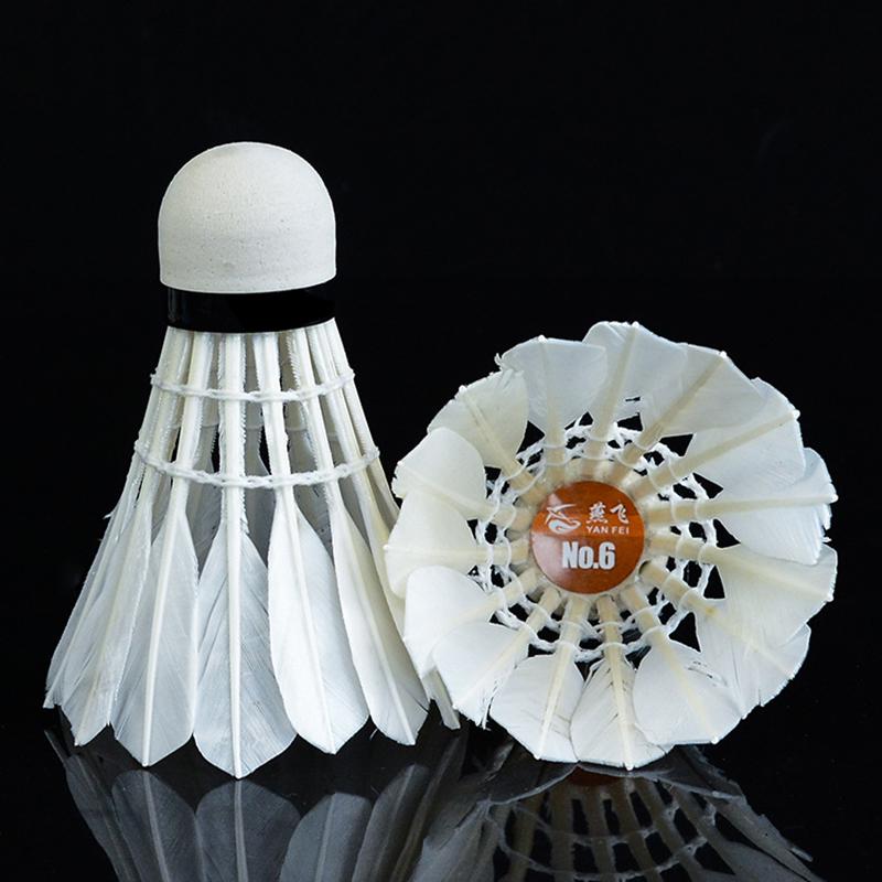 White Super Durable Outdoor Game foam Sports Badminton Balls Shuttlecock Goose Feather 12 Pcs