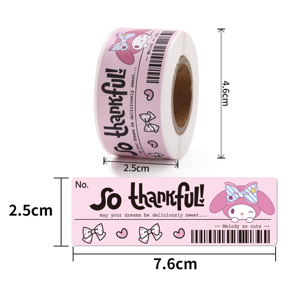 120Pcs Cute Sanrio Kuromi My Melody Stickers Roll Kawaii Cartoon Thank You Sealing Labels Sticker Anime Vinyl Decoration Decals