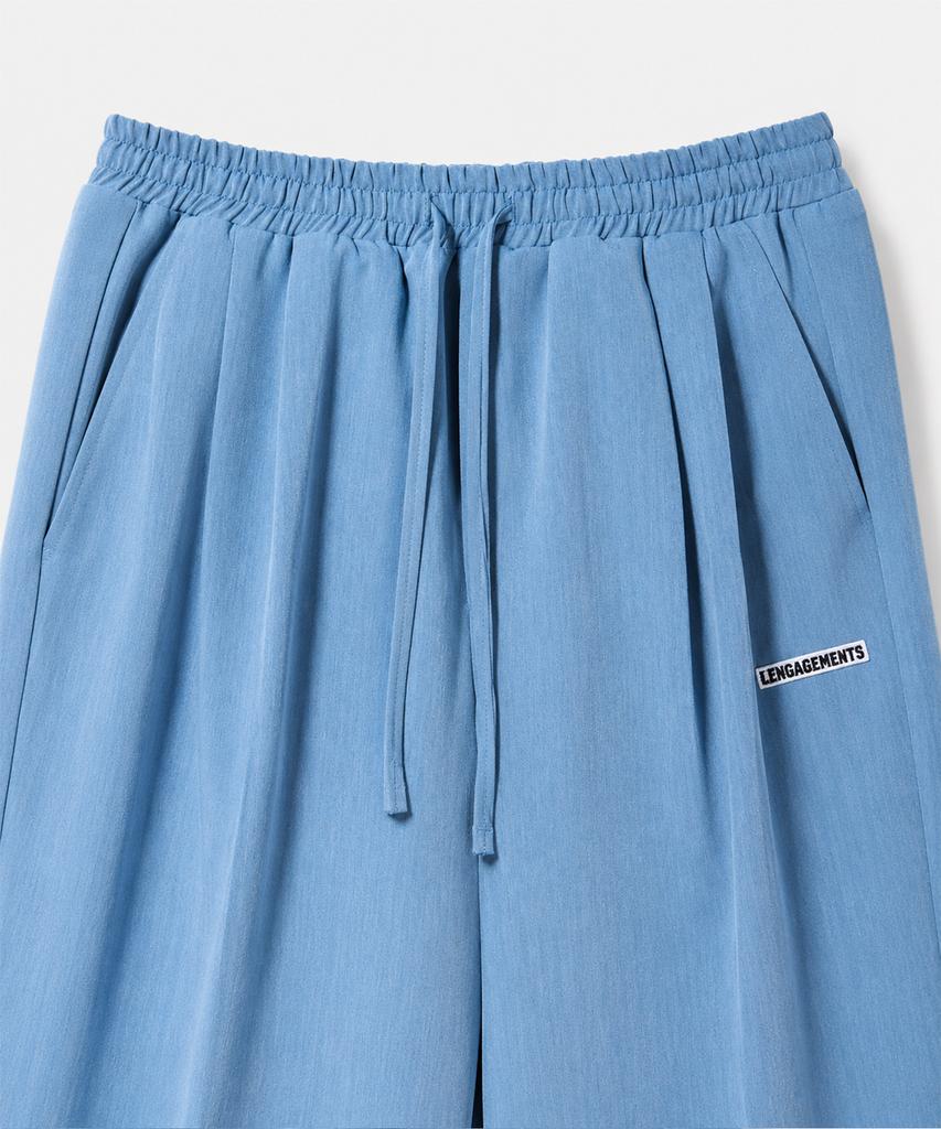 LENGAGEMENT Two-Pleated Wide Banded Slacks [Indian Blue]