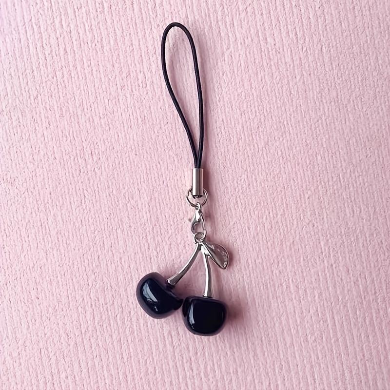 1 Stück künstlicher Kirschanhänger, Kreatives künstliches Obstornament, Geeignet für Handyhüllen, Lanyards und Anhänger, Ist ein kleines Geschenk für Mädchen