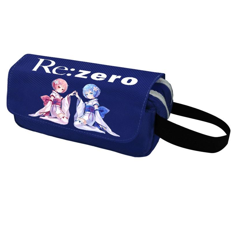 Anime Pencil Case Large Capacity Double Zipper Canvas Organizer Students
