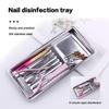 Nail Art Tool Sterilizing Tray Stainless Steel Disinfection Dish Cosmetic Storage Tray Manicure Tweezers Drill Bit Nail Clippers