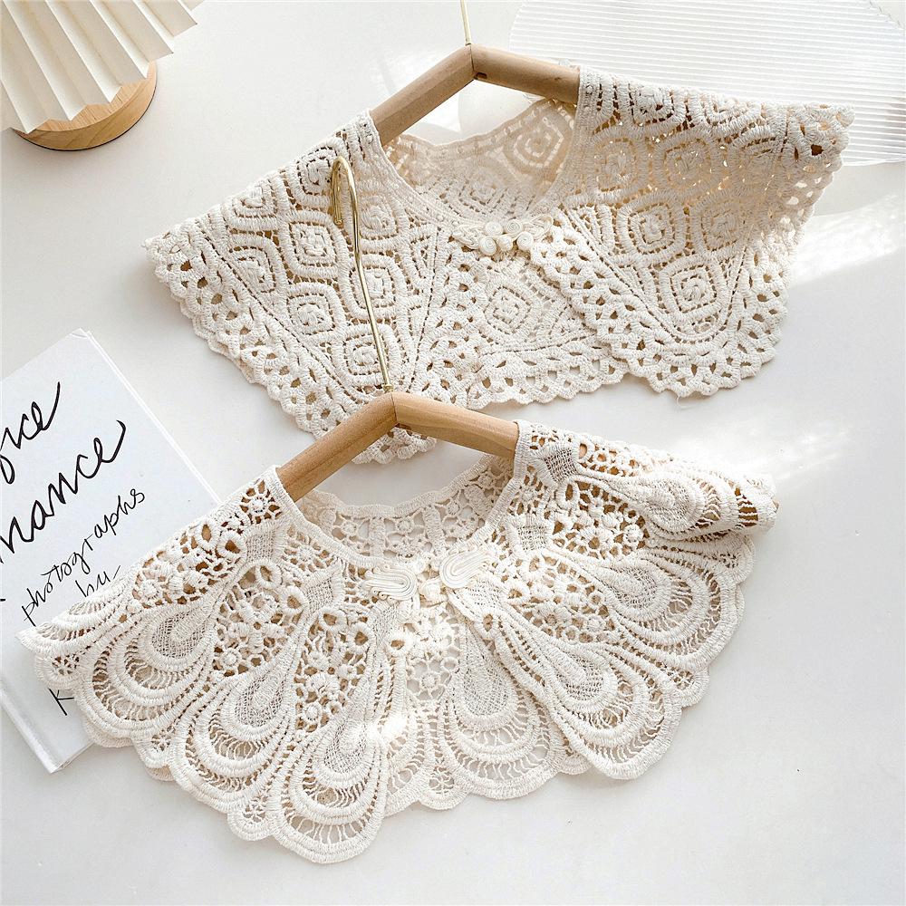 Women's Lace Knit Crochet Shawl Collar for Autumn/Winter - Stylish Neck Warmer & Dress Accessory