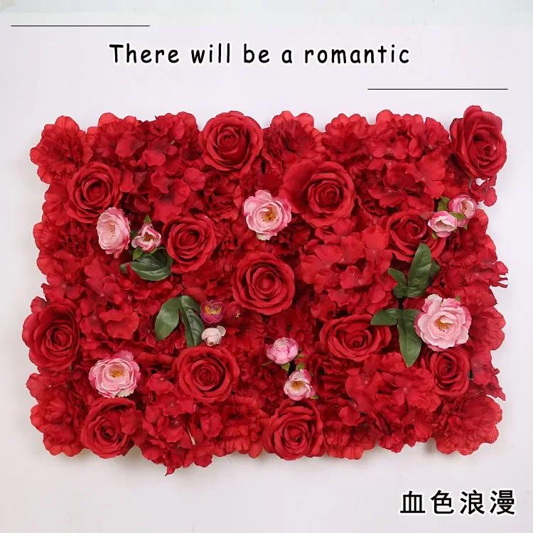 Artificial Flower Flower Wall Three-dimensional Background Wall Wedding Decoration Rose Silk Cloth Modern Home Decoration Part