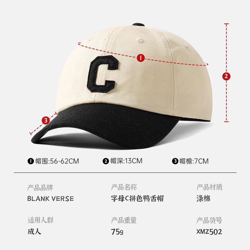 Fashion Retro Simple Sticker Splicing Baseball Cap Children Sunscreen Sunshade Face Small Trend Cap
