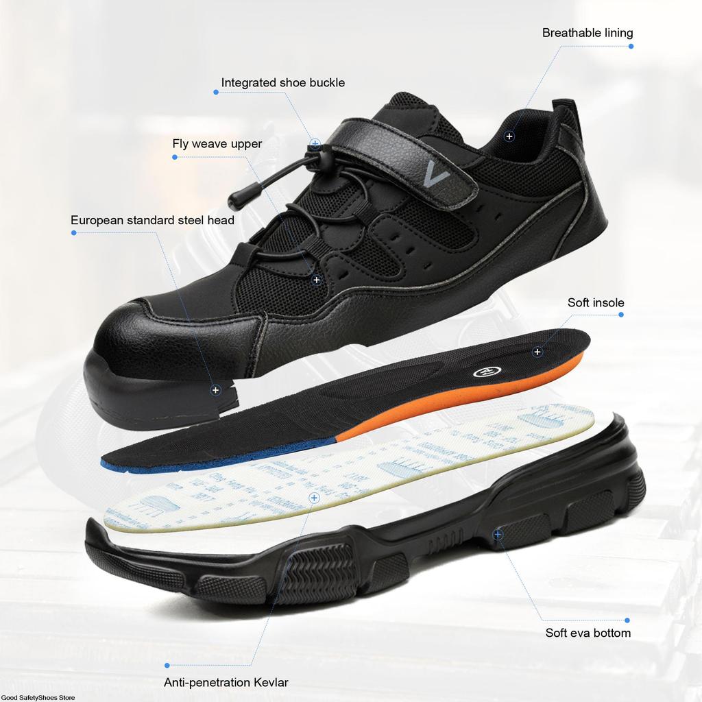 Men Work Shoes Boots Puncture-Proof Men Sport Safety Shoes Women Lightweight Breathable Work Sneakers Male Construction Shoes