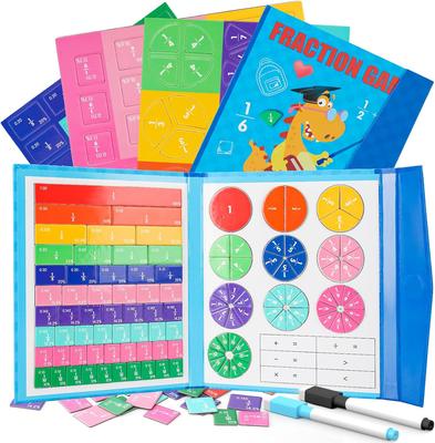 Magnetic Fraction Educational Puzzle,110Pcs Magnetic Fraction Puzzle for Kids, Fractions Manipulatives Learning Games for Elementary School
