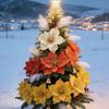 New Three-Layer Plush Christmas Tree Flower Ornaments – Artificial Flowers for Holiday Decorations